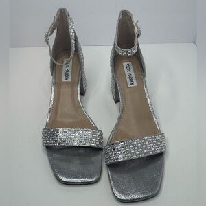 Steve Madden Glittering Silver Heels Size 7.5M